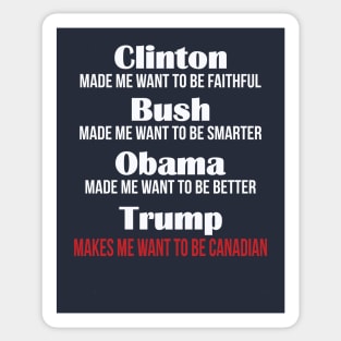 Trump Makes Me Want To Be Canadian Sticker